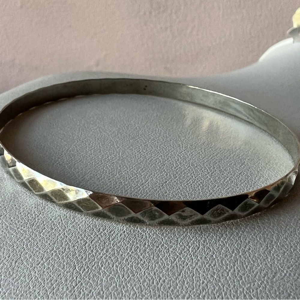 Vintage ornate bangle bracelet 925 sterling silver